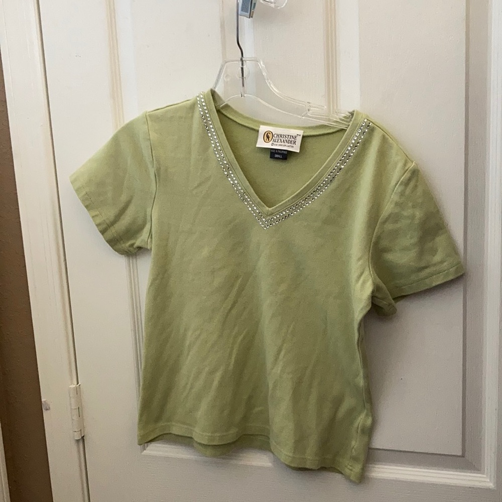 FINAL MARKDOWN Ladies’ Christine Alexander Embellished V-neck Tee (S)